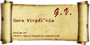 Gere Virgínia névjegykártya